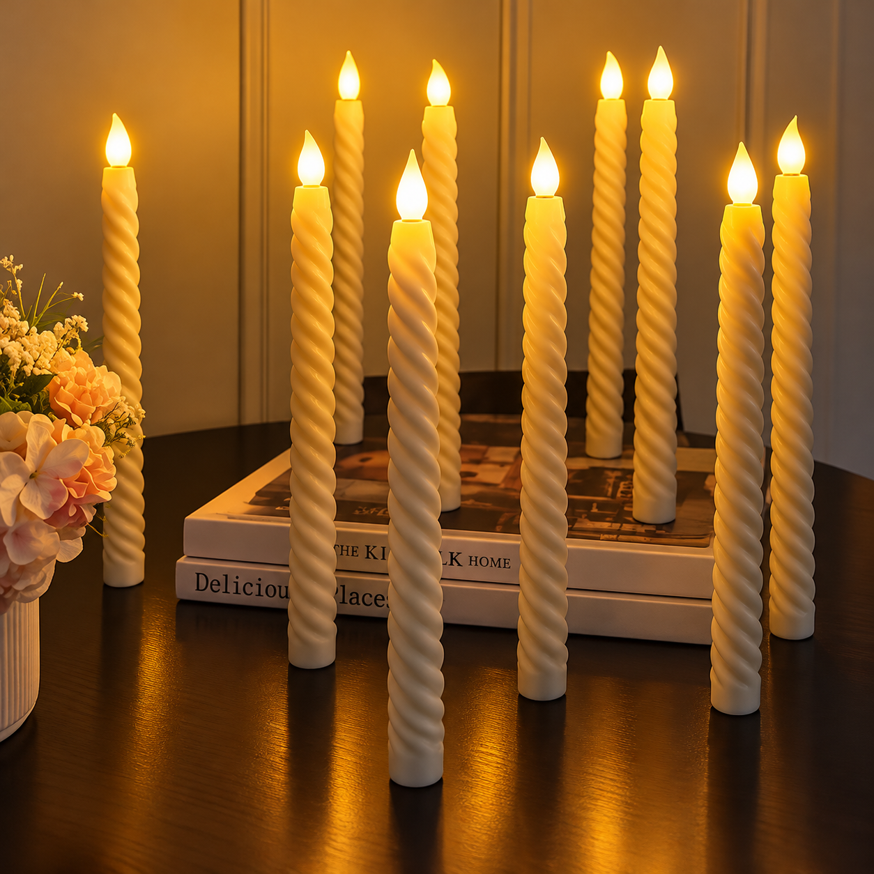 ✨3 شموع LED حلزونية فاخرة – لمسة من السحر والرقي لكل مناسبة! 🕯️